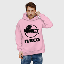 Толстовка оверсайз мужская Iveco, цвет: светло-розовый — фото 2