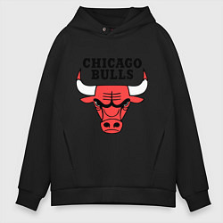 Толстовка оверсайз мужская Chicago Bulls, цвет: черный