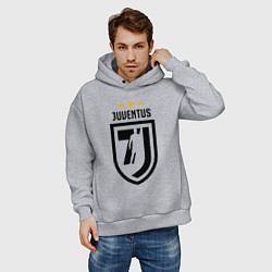 Толстовка оверсайз мужская Juventus 7J, цвет: меланж — фото 2