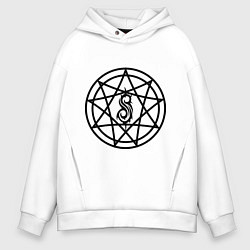 Толстовка оверсайз мужская Slipknot Pentagram, цвет: белый