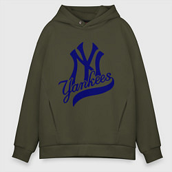 Толстовка оверсайз мужская NY - Yankees, цвет: хаки