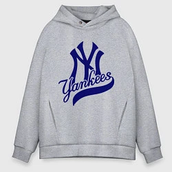 Толстовка оверсайз мужская NY - Yankees, цвет: меланж
