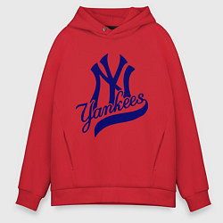 Толстовка оверсайз мужская NY - Yankees, цвет: красный