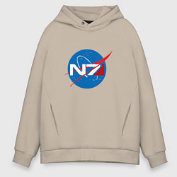 Толстовка оверсайз мужская NASA N7, цвет: миндальный