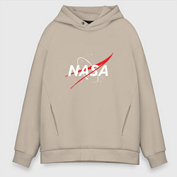 Толстовка оверсайз мужская NASA: Space Arrow, цвет: миндальный