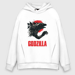 Толстовка оверсайз мужская Godzilla: Red Sun, цвет: белый