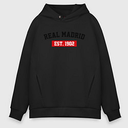 Толстовка оверсайз мужская FC Real Madrid Est. 1902, цвет: черный