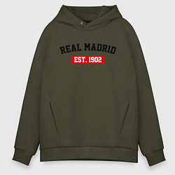 Толстовка оверсайз мужская FC Real Madrid Est. 1902, цвет: хаки