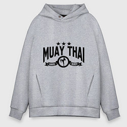 Толстовка оверсайз мужская Muay thai boxing, цвет: меланж