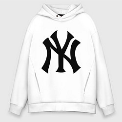 Толстовка оверсайз мужская New York Yankees, цвет: белый