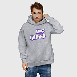 Толстовка оверсайз мужская Twitch Gamer, цвет: меланж — фото 2