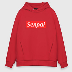 Толстовка оверсайз мужская Senpai Supreme, цвет: красный