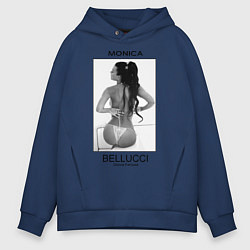 Толстовка оверсайз мужская Monica Bellucci: Donna Famosa, цвет: тёмно-синий