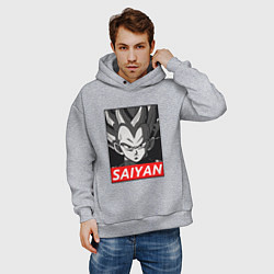 Толстовка оверсайз мужская SAIYAN OBEY, цвет: меланж — фото 2