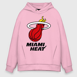 Толстовка оверсайз мужская Miami Heat-logo, цвет: светло-розовый