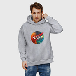 Толстовка оверсайз мужская NASA: Nebula, цвет: меланж — фото 2