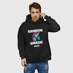 Толстовка оверсайз мужская Rainbow Smash, цвет: черный — фото 2