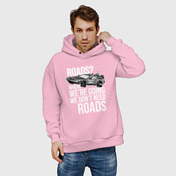 Толстовка оверсайз мужская We don't need roads, цвет: светло-розовый — фото 2
