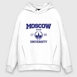 Толстовка оверсайз мужская MGU Moscow University, цвет: белый