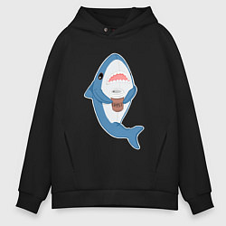 Толстовка оверсайз мужская Hype Shark, цвет: черный