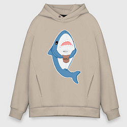 Толстовка оверсайз мужская Hype Shark, цвет: миндальный
