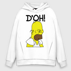 Толстовка оверсайз мужская Doh!, цвет: белый