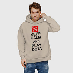 Толстовка оверсайз мужская Keep Calm & Play Dota, цвет: миндальный — фото 2