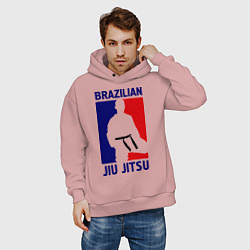 Толстовка оверсайз мужская Brazilian Jiu jitsu, цвет: пыльно-розовый — фото 2