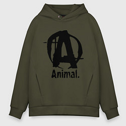 Толстовка оверсайз мужская Animal Logo, цвет: хаки