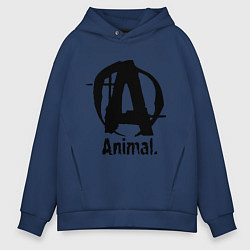 Толстовка оверсайз мужская Animal Logo, цвет: тёмно-синий