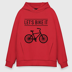 Толстовка оверсайз мужская Lets bike it, цвет: красный