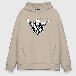 Толстовка оверсайз мужская Thunderdome logo, цвет: миндальный