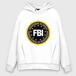 Толстовка оверсайз мужская FBI Departament, цвет: белый