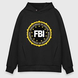 Толстовка оверсайз мужская FBI Departament, цвет: черный