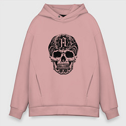 Толстовка оверсайз мужская Architects: Devil Skull, цвет: пыльно-розовый