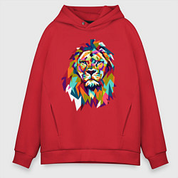Толстовка оверсайз мужская Lion Art, цвет: красный