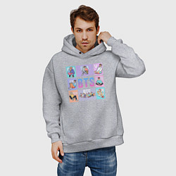 Толстовка оверсайз мужская BTS Boys, цвет: меланж — фото 2