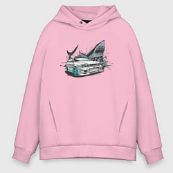 Толстовка оверсайз мужская Toyota Chaser 100, цвет: светло-розовый