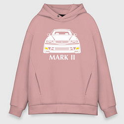 Толстовка оверсайз мужская Toyota Mark2 JZX100, цвет: пыльно-розовый