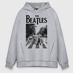 Толстовка оверсайз мужская The Beatles: Mono Abbey Road цвета меланж — фото 1