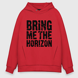 Толстовка оверсайз мужская Bring me the horizon, цвет: красный