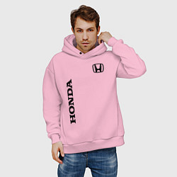 Толстовка оверсайз мужская HONDA, цвет: светло-розовый — фото 2