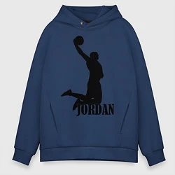Толстовка оверсайз мужская Jordan Basketball, цвет: тёмно-синий