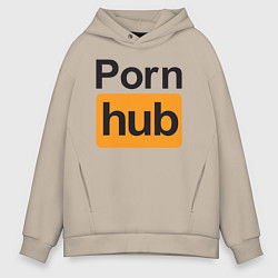 Толстовка оверсайз мужская PornHub, цвет: миндальный