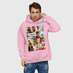 Толстовка оверсайз мужская GTA 5: Stories, цвет: светло-розовый — фото 2