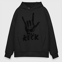 Толстовка оверсайз мужская Real Rock, цвет: черный