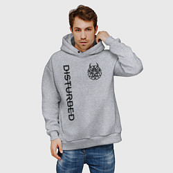 Толстовка оверсайз мужская DISTURBED, цвет: меланж — фото 2