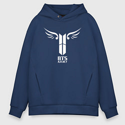 Толстовка оверсайз мужская BTS ARMY, цвет: тёмно-синий