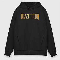 Толстовка оверсайз мужская Led Zeppelin, цвет: черный