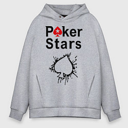 Толстовка оверсайз мужская Poker Stars, цвет: меланж